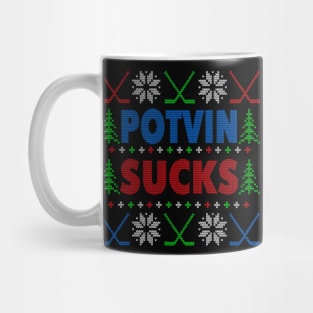 Potvin Sucks Ugly Christmas Sweater Design Mug